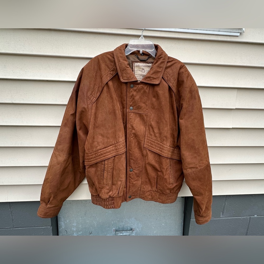 Vintage MEMBERS ONLY Classic Leather Bomber COAT Suede JACKET Insulated Size 44